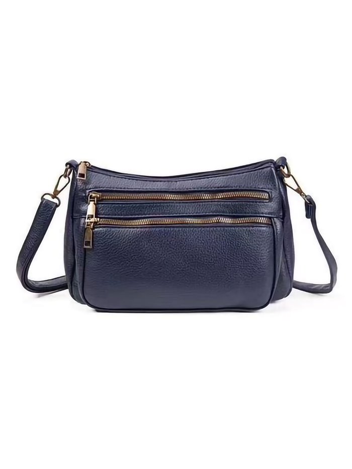 Crossbody bag with zip blue