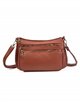 Crossbody bag with zip brown