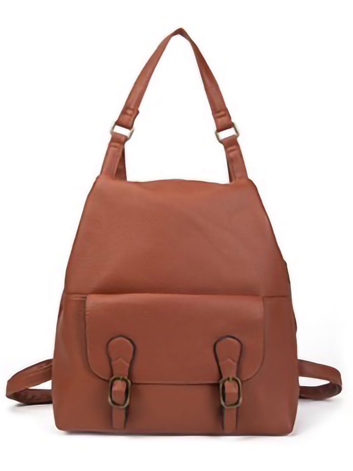 Backpack with buckle brown