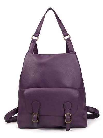 Backpack with buckle purple