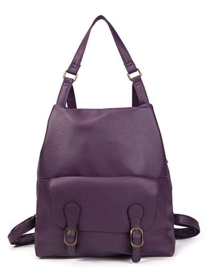 Backpack with buckle purple