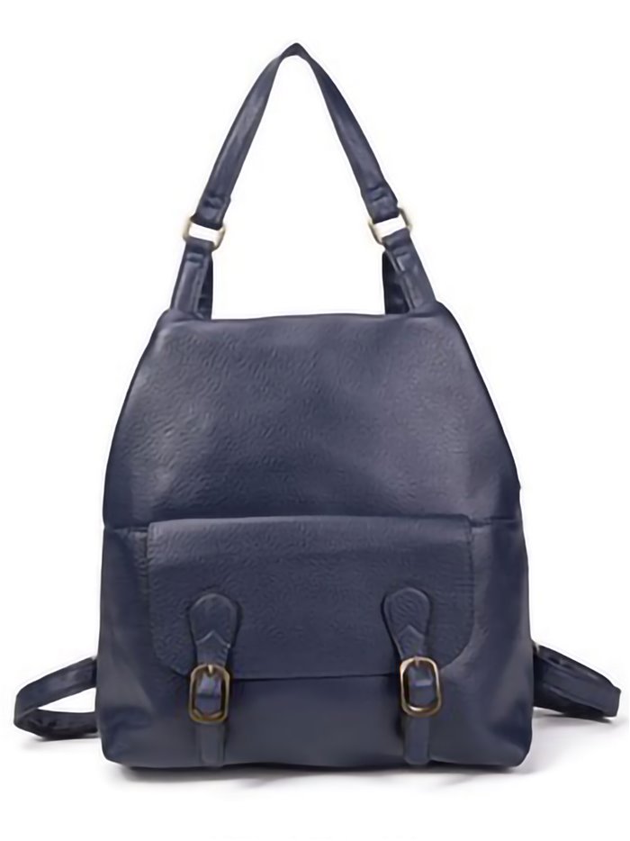 Backpack with buckle blue