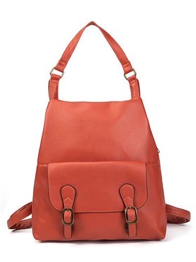 Backpack with buckle orange