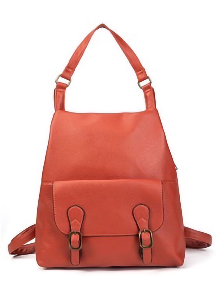 Backpack with buckle orange