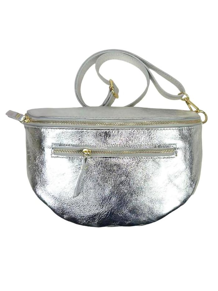 Leather belt bag plata