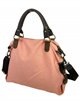 Logo tote bag with leather handle rosa