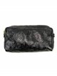 Metallic leather toiletry bags negro