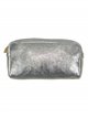 Metallic leather toiletry bags plata