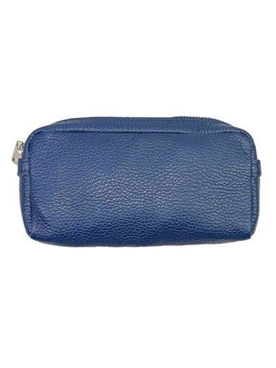 Leather toiletry bags azul-marino