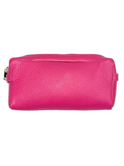 Leather toiletry bags fucsia