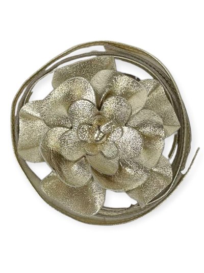 Handmade leather flower belt oro