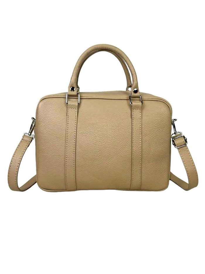 Minimal leather citybag taupe