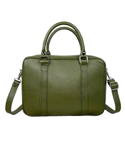 Minimal leather citybag verde-militar