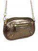 Leather crossbody bag with chain bronce