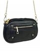 Leather crossbody bag with chain negro