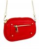 Leather crossbody bag with chain rojo