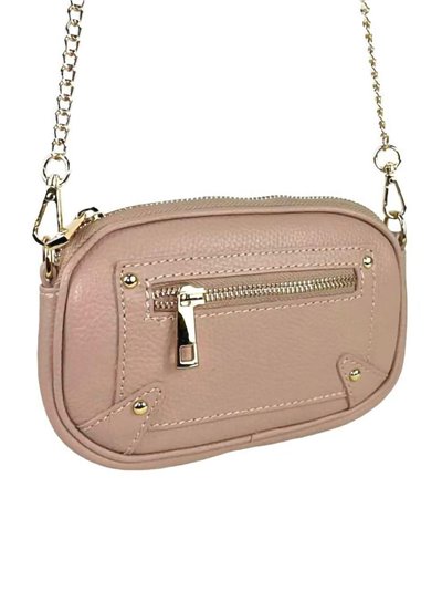 Leather crossbody bag with chain rosa