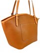 Leather contrast tote bag marron