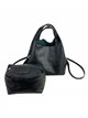 2 pieces leather bucket bag negro