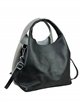 2 pieces leather bucket bag negro-gris