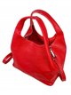 2 pieces leather bucket bag rojo