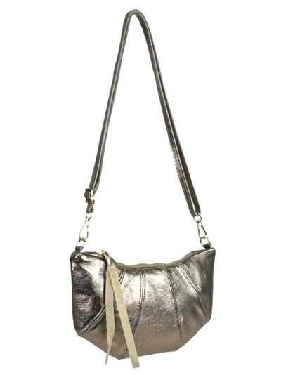 Half moon leather crossbody bag bronce