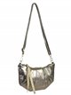 Half moon leather crossbody bag bronce