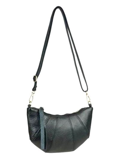 Half moon leather crossbody bag negro