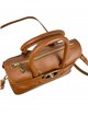 Leather citybag with metallic detail marron