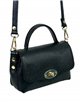 Leather mini crossbody bag with flap negro