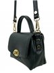 Leather mini crossbody bag with flap negro