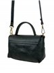 Leather mini crossbody bag with flap negro