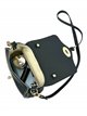 Leather mini crossbody bag with flap negro