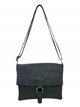 Leather crossbody bag with flap negro