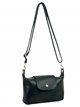 Leather crossbody bag with flap negro