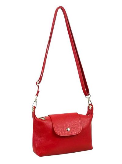 Leather crossbody bag with flap rojo