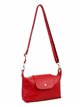 Leather crossbody bag with flap rojo