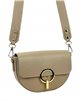 Leather crossbody bag with metallic detail kaki