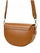 Leather crossbody bag with metallic detail marron