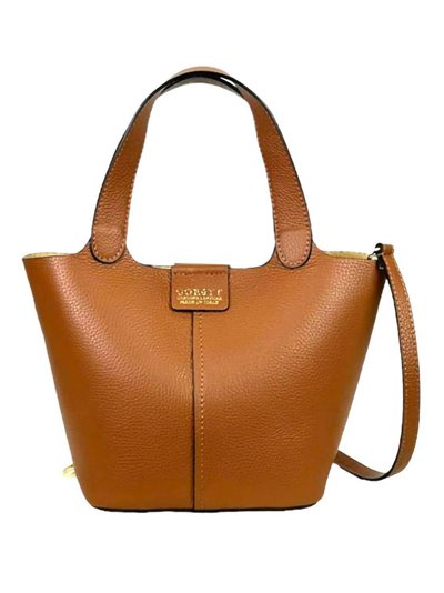 2 pieces leather Tote bag + crossbody bag marron