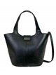 2 pieces leather Tote bag + crossbody bag negro