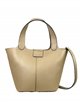 2 pieces leather Tote bag + crossbody bag taupe