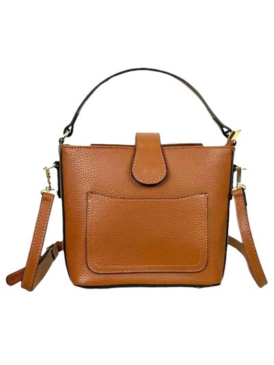 Leather mini citybag marron