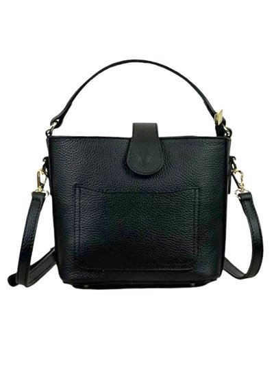 Leather mini citybag negro