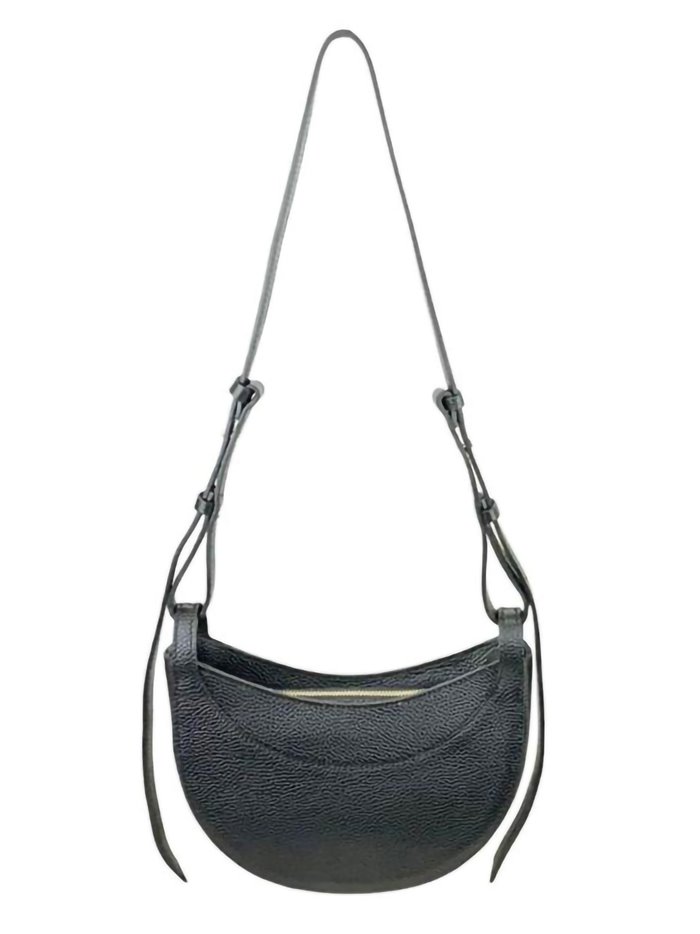 Half moon leather crossbody bag negro