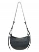 Half moon leather crossbody bag negro