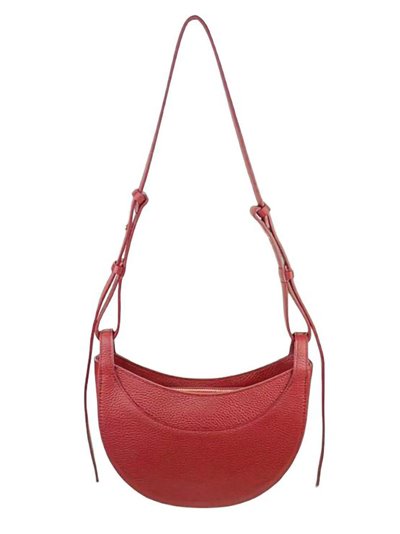 Half moon leather crossbody bag rojo