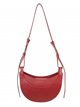 Half moon leather crossbody bag rojo