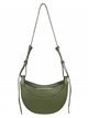 Half moon leather crossbody bag verde-olivo