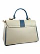 Leather contrast citybag with flap azul-marino